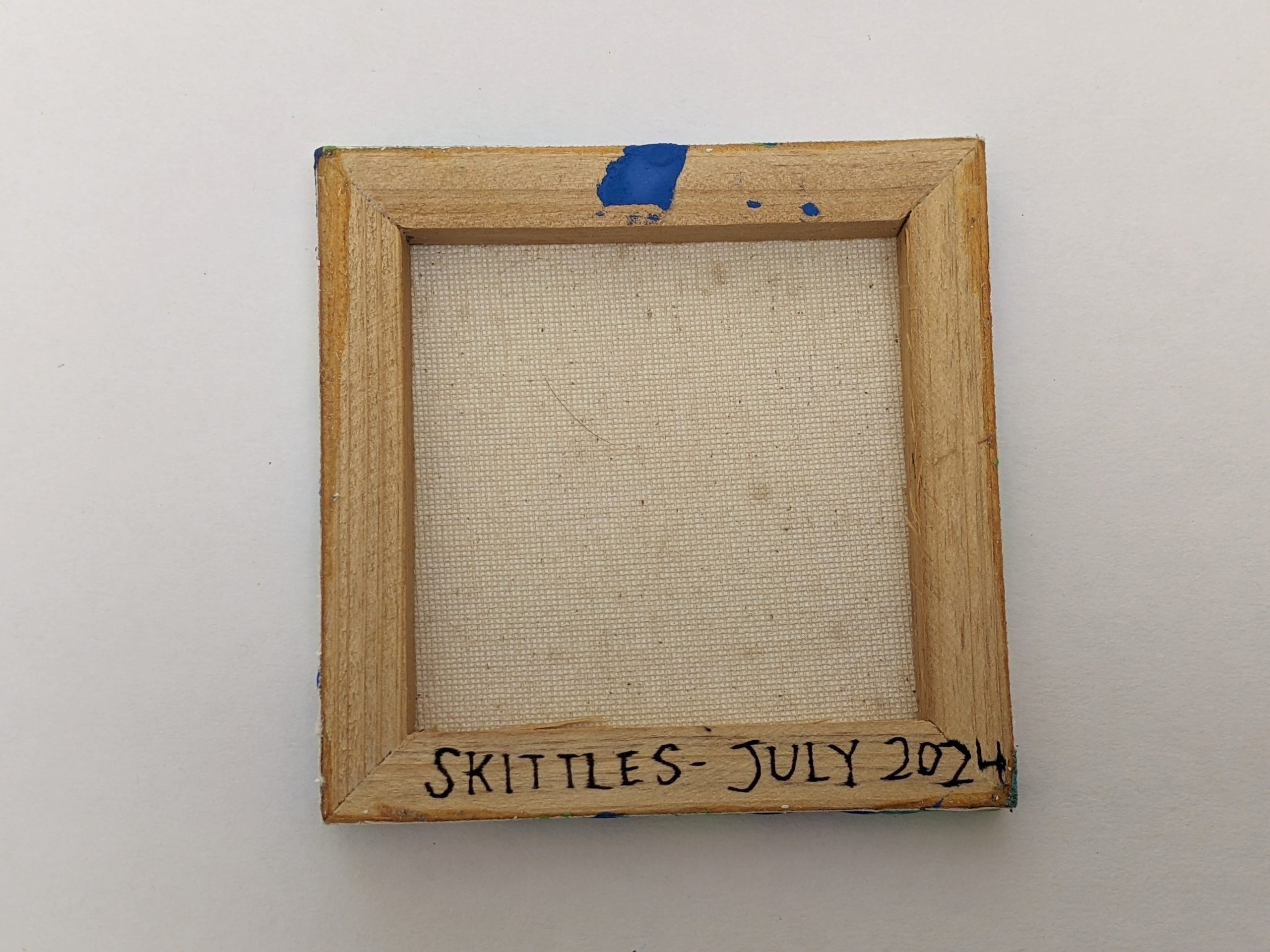 Ready to Ship 4x4 Blue, Navy, Teal, Green Guinea Pig Painting by Skittles - Image 6